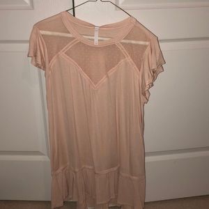 Babydoll mesh neck swing tee